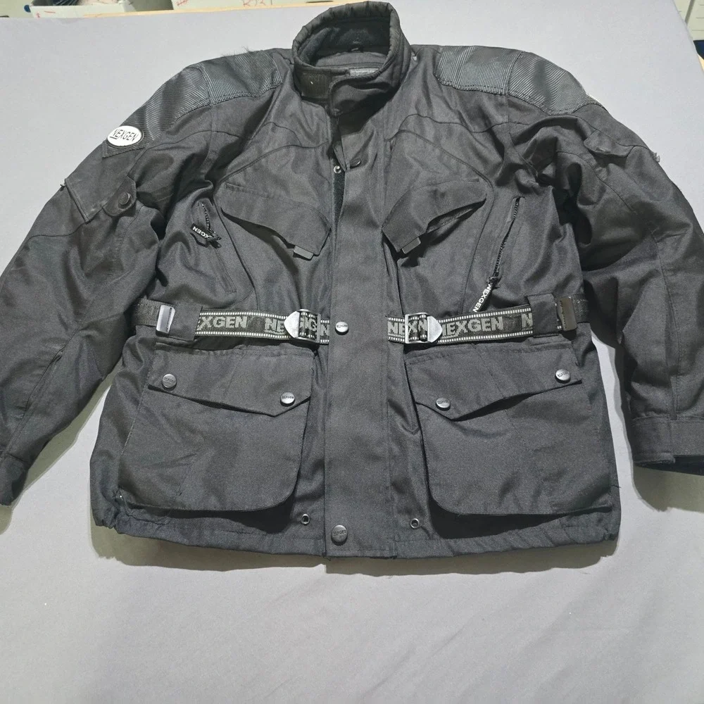 Nexgen Motorcycle Jacket Mens XL Black Waterproof Nylon Quilted Padded Utility